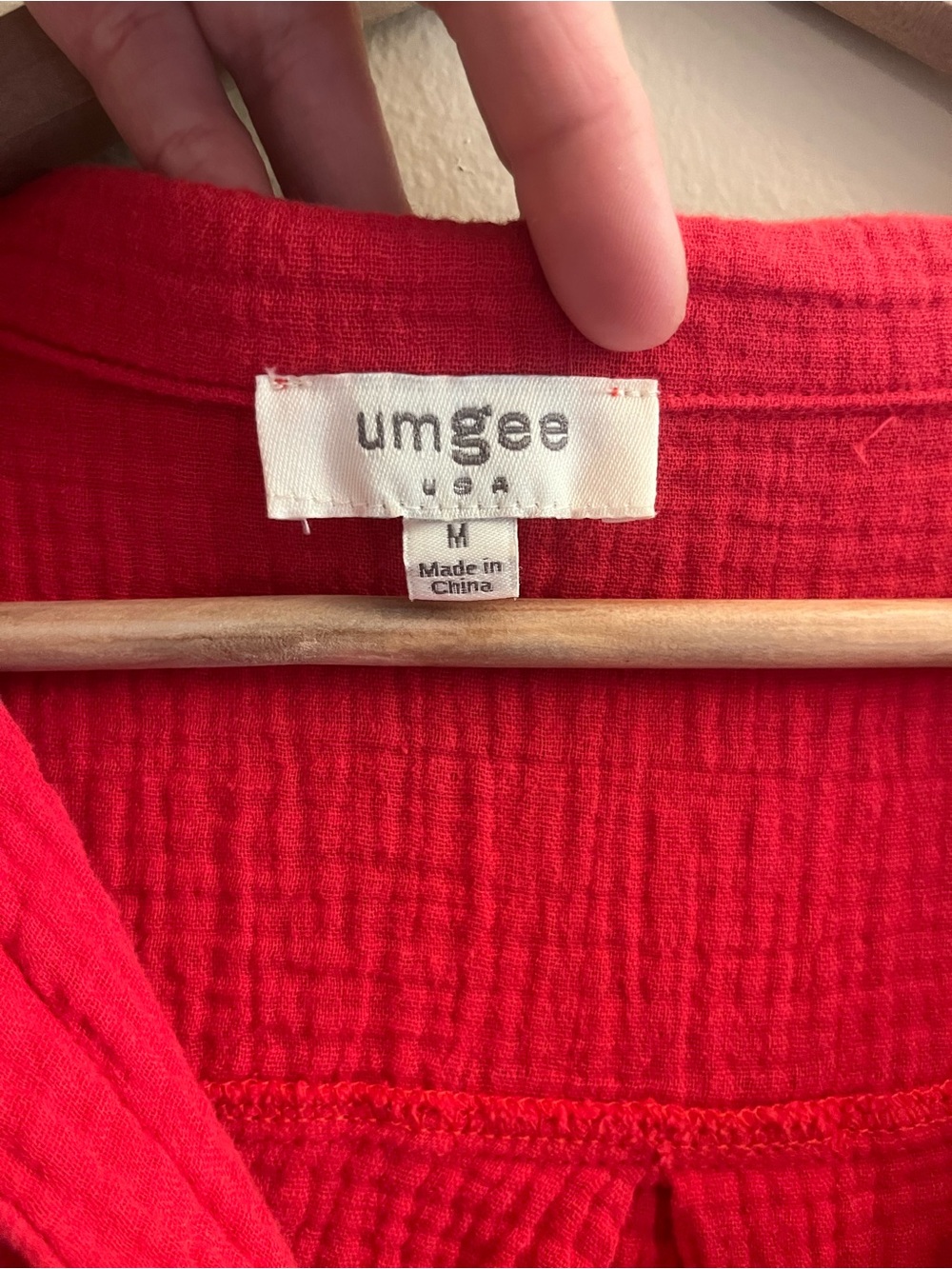 Umgee Red Gauze Button-Front Tunic - Picture 2 of 5